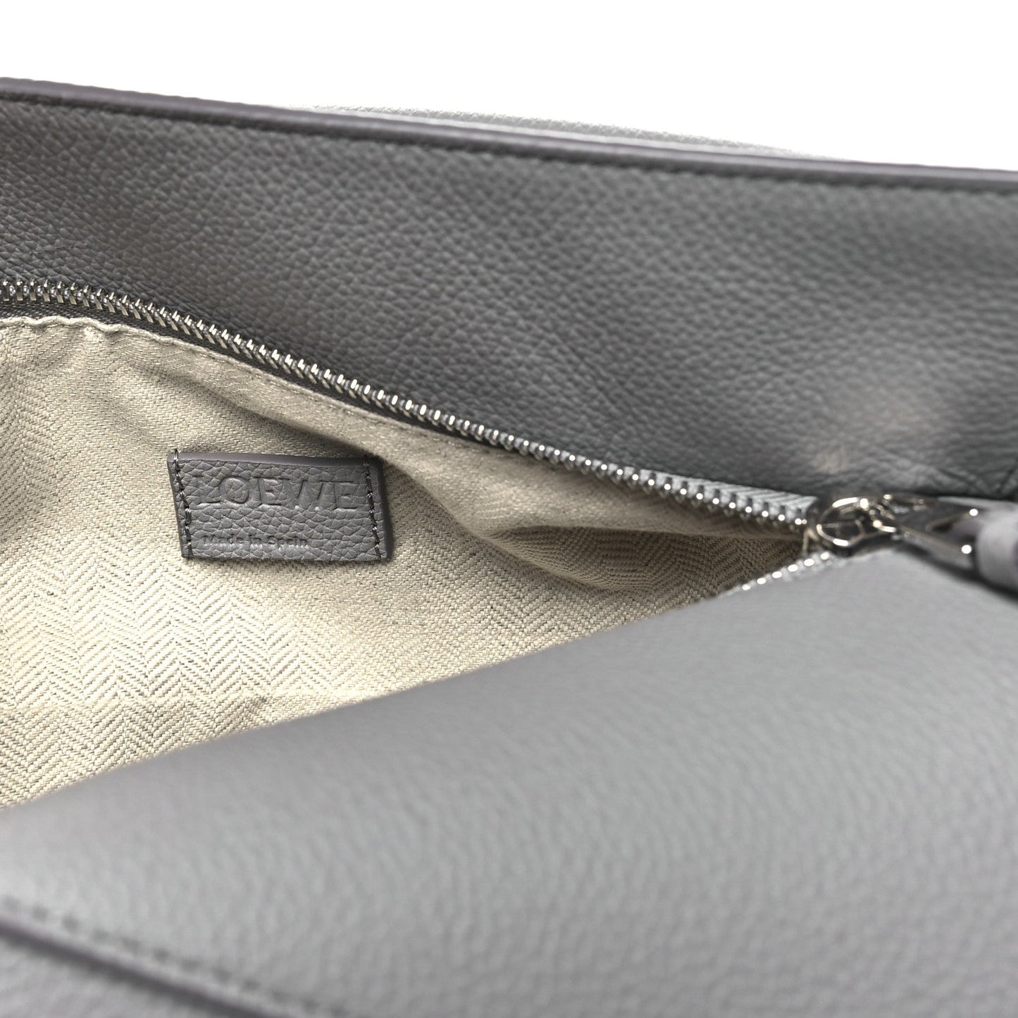 Soft Grained Calfskin Small Puzzle Edge Bag Pearl Grey