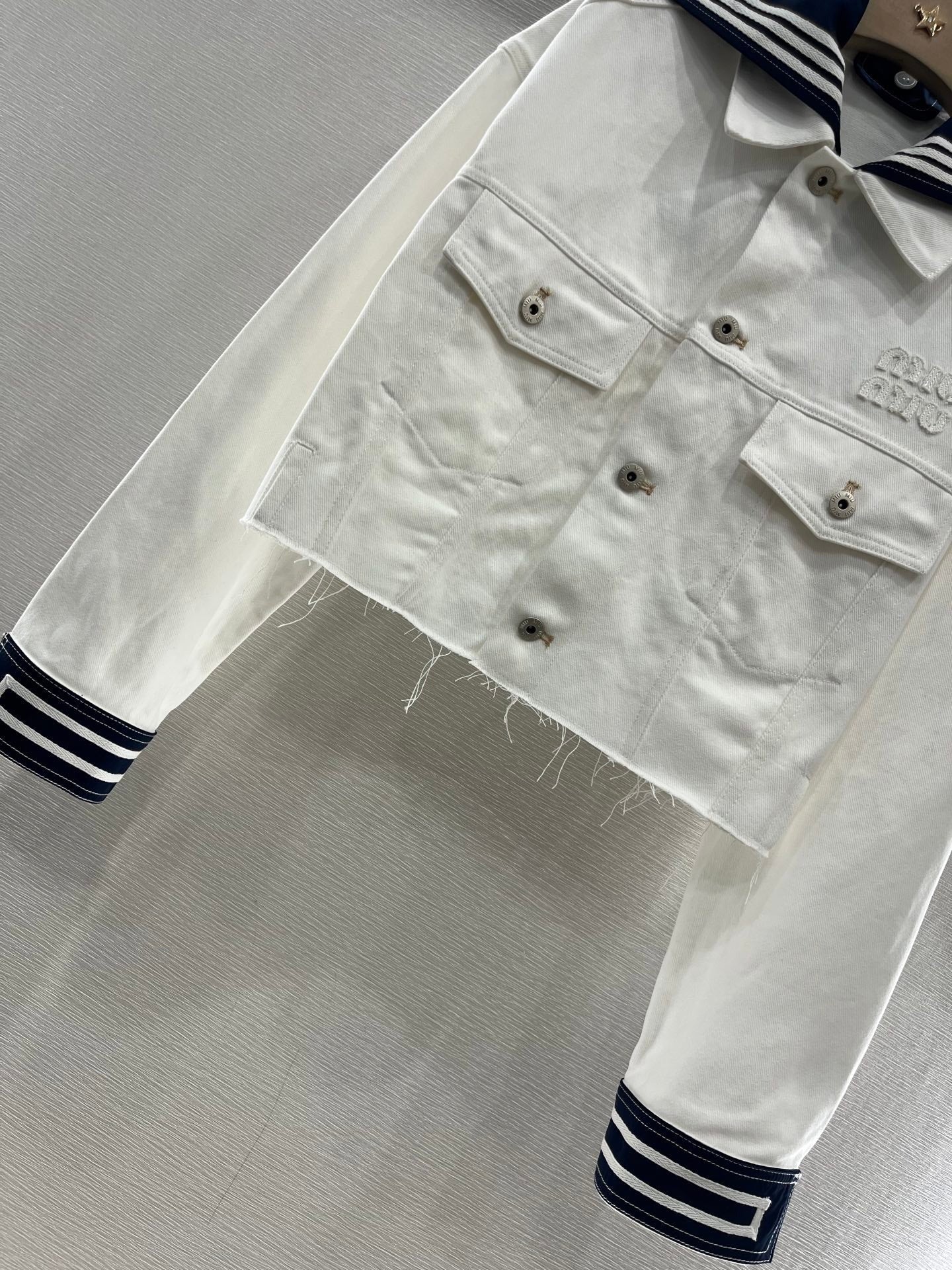 MIUMIU DENIM JACKET AND SKIRT SET 274647
