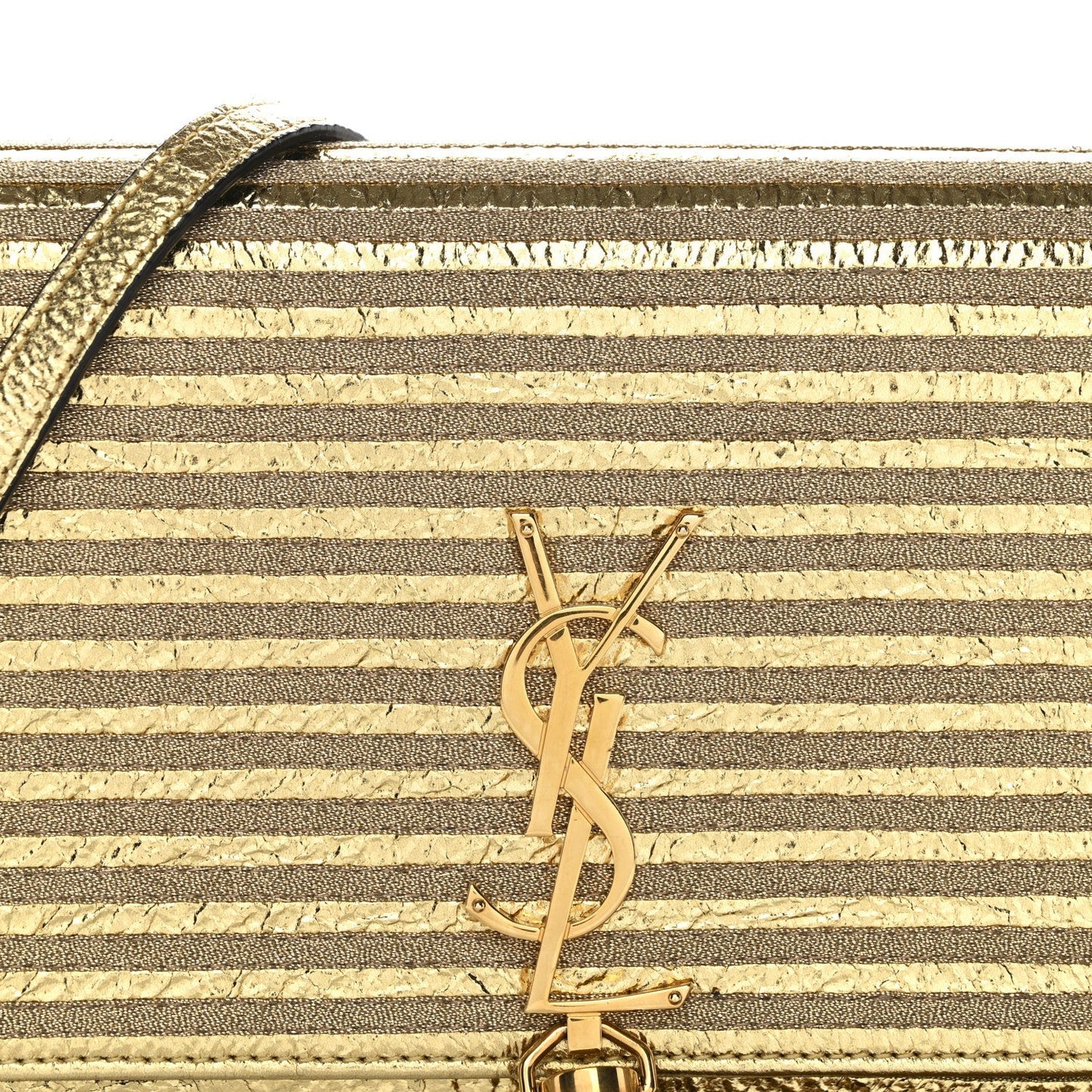 Metallic Goatskin Lambskin Classic Monogram Kate Tassel Chain Wallet Gold