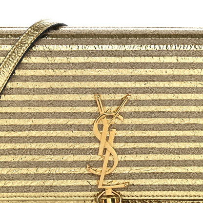 Metallic Goatskin Lambskin Classic Monogram Kate Tassel Chain Wallet Gold