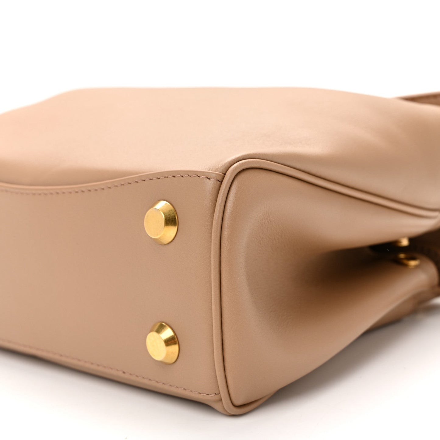 Natural Smooth Calfskin Mini Rodeo Top Handle Handbag Latte