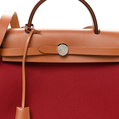 Vache Hunter Toile Herbag Zip 31 PM Rouge Grenat Natural