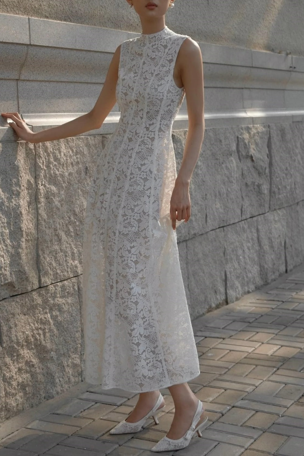 formaldressy-White Exquisite Lace Long Slim Prom Dress gh5931