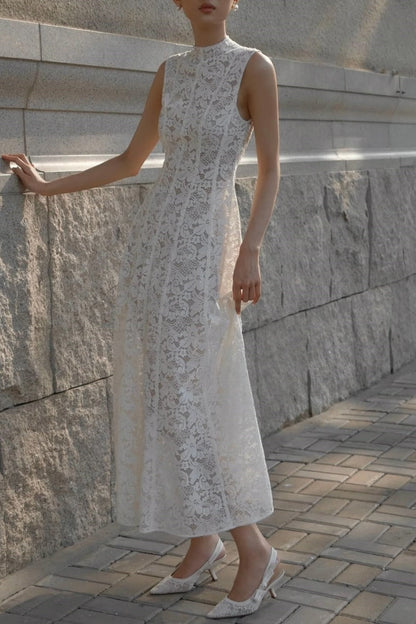formaldressy-White Exquisite Lace Long Slim Prom Dress gh5931