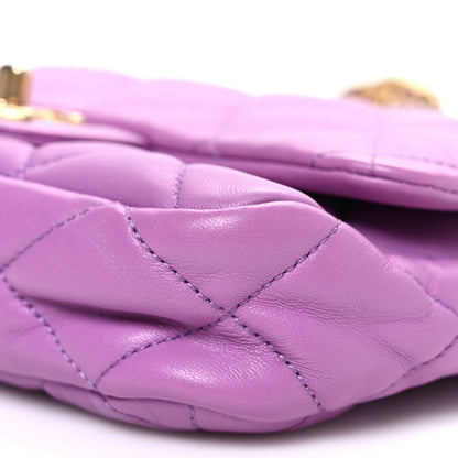 Lambskin Quilted Small CC Funky Town Flap Purple