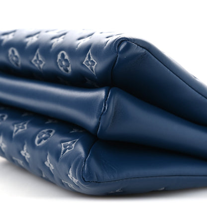 Lambskin Embossed Monogram Coussin PM Denim Blue