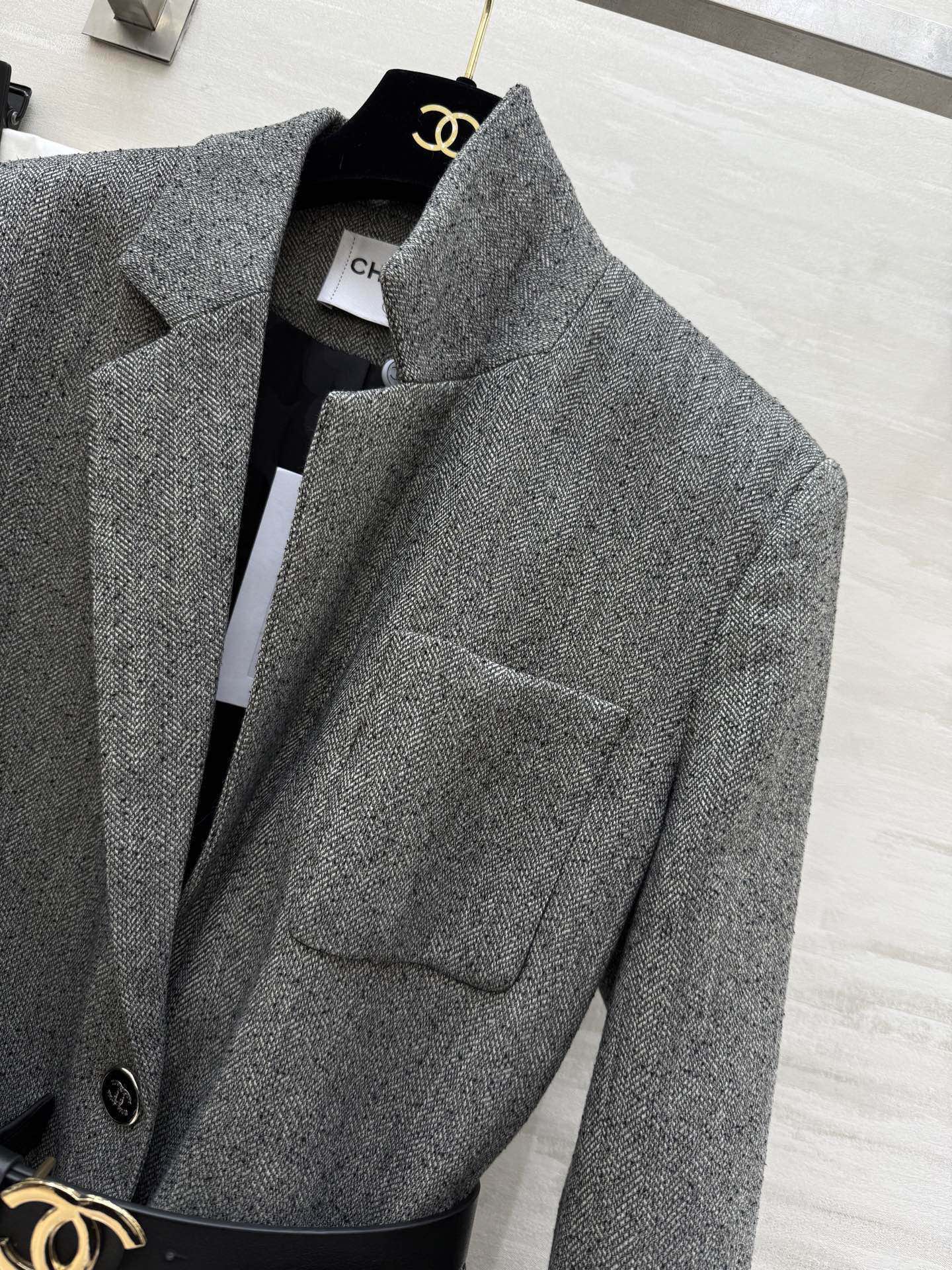 CC 26s Fitted Blazer Grey Wool Blend 352329