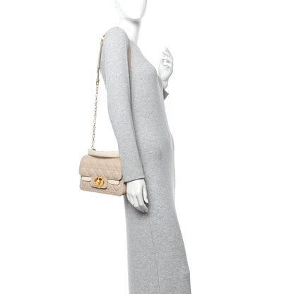 Lambskin Cannage Small Jolie Top Handle Bag Powder Beige Latte