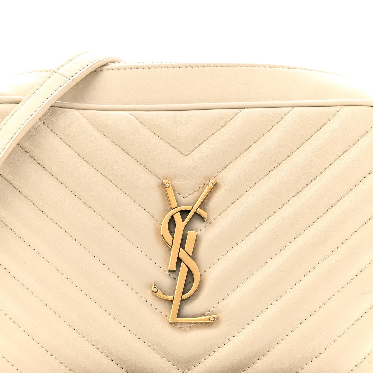 Calfskin Matelasse Monogram Lou Camera Bag Crema Soft
