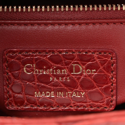 Alligator Mini Lady Dior Red