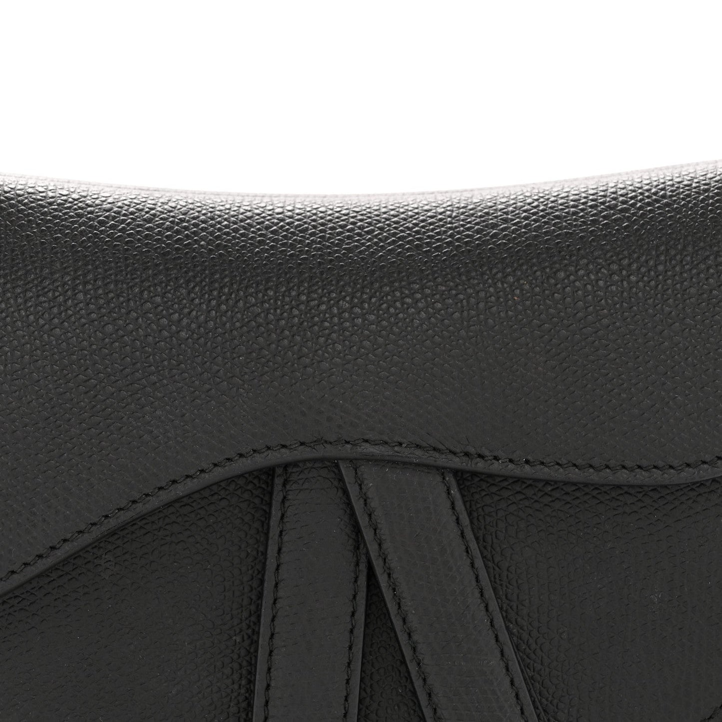 Grained Calfskin Mini Saddle Bag Black