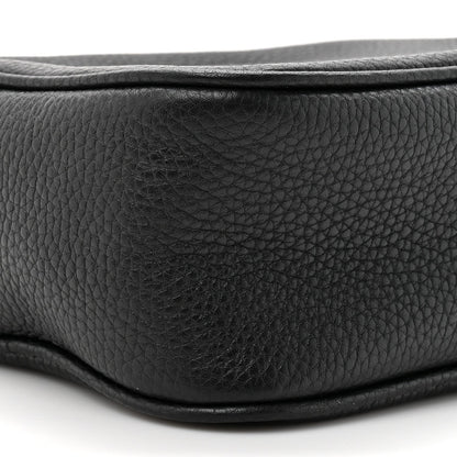 Pebbled Calfskin Small Soho Disco Bag Black