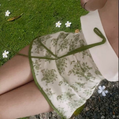 formaldressy-Green floral short chiffon new homecoming dress gh5260