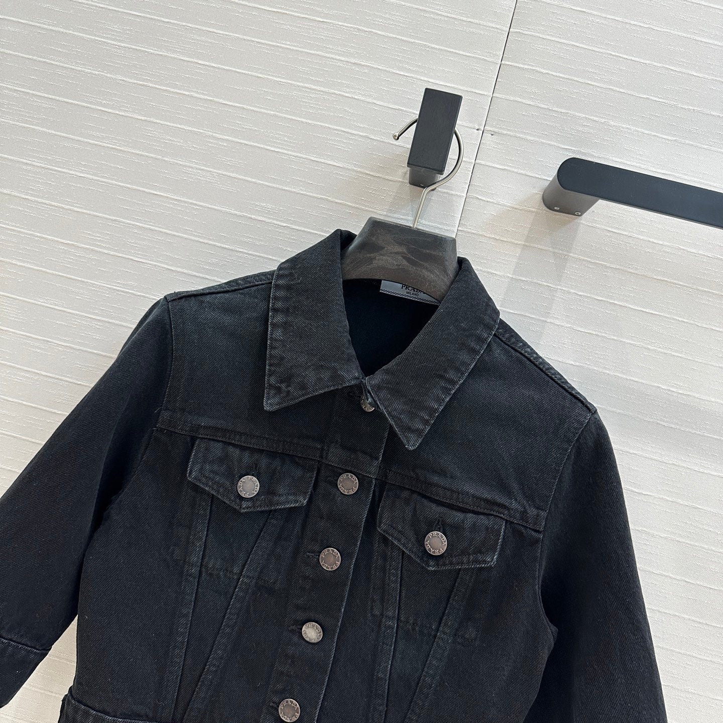 Prada Short Denim Jacket Black Cotton