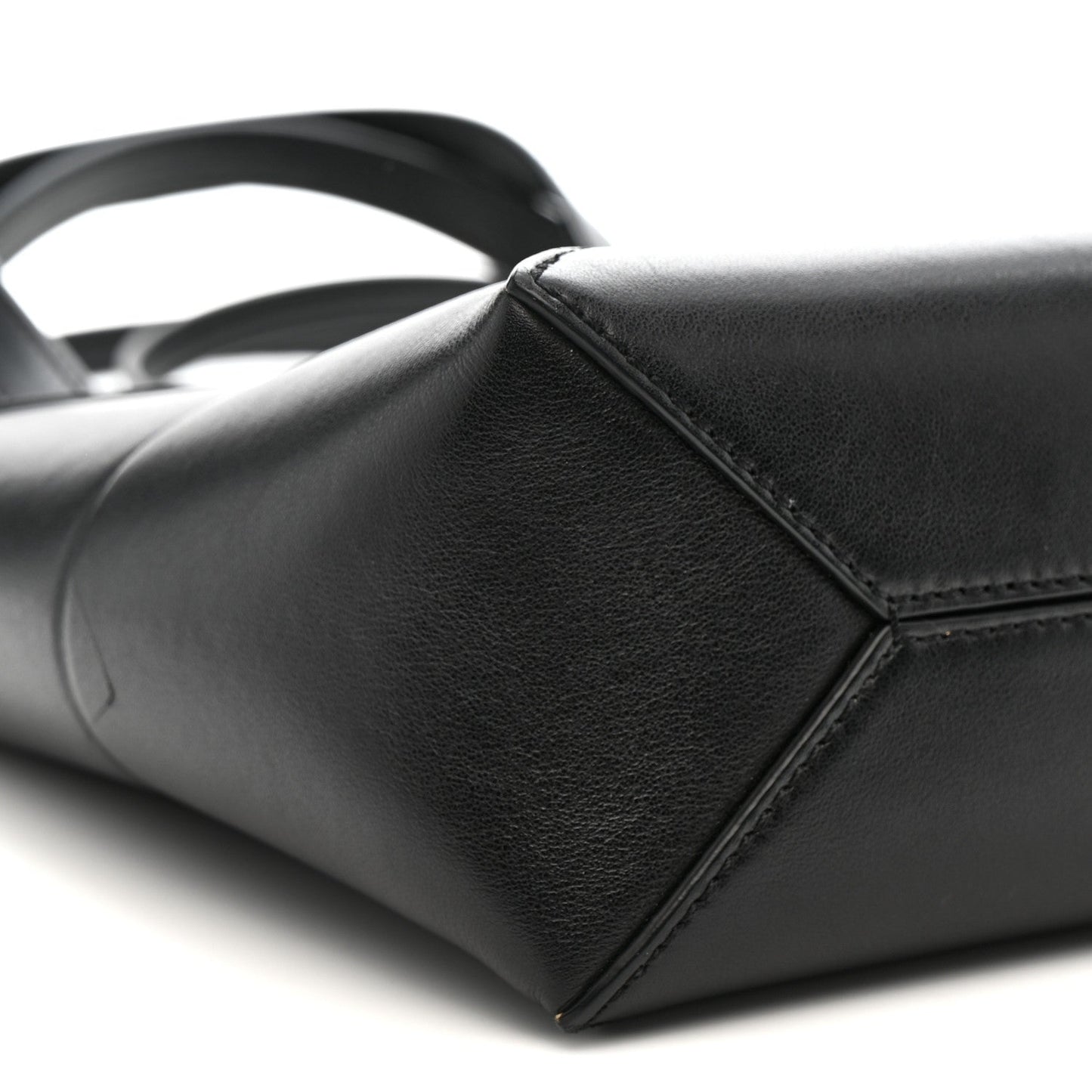Shiny Calfskin Mini Puzzle Fold Tote Black
