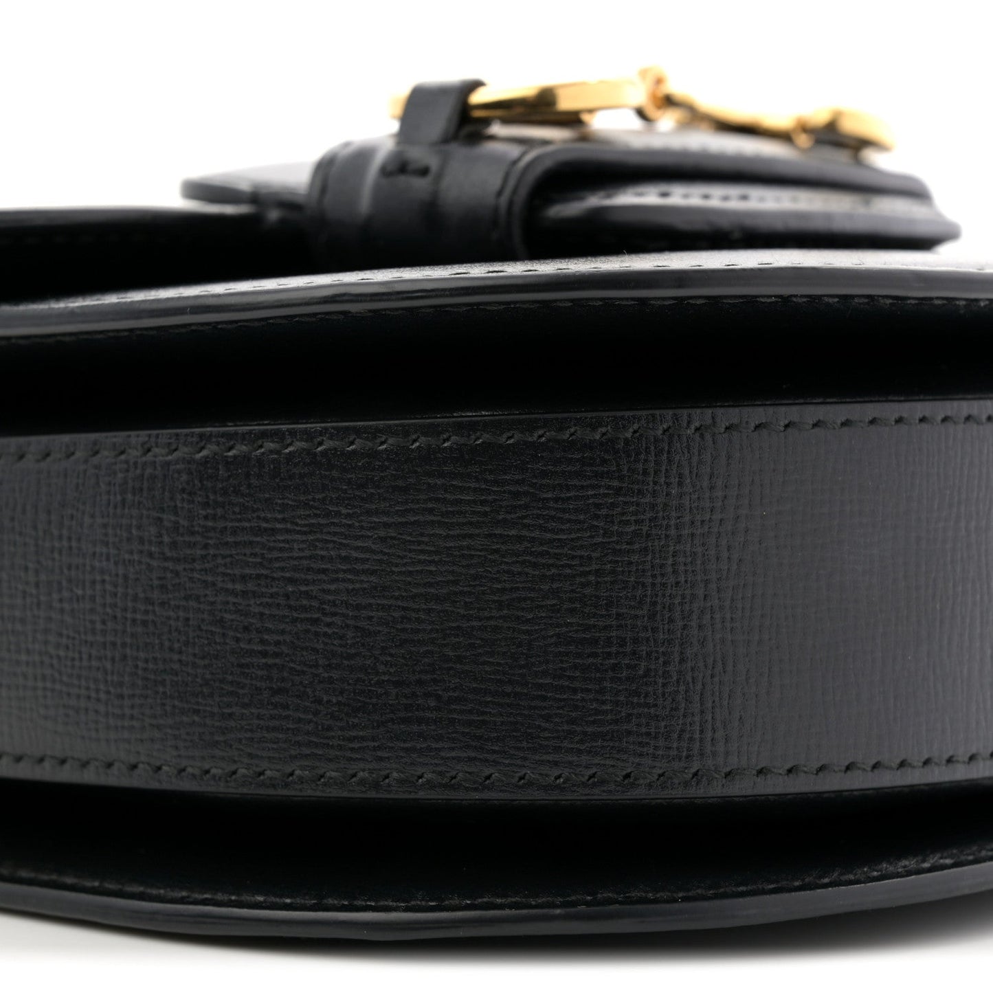 Azalea Calfskin Mini Horsebit 1955 Rounded Shoulder Bag Black