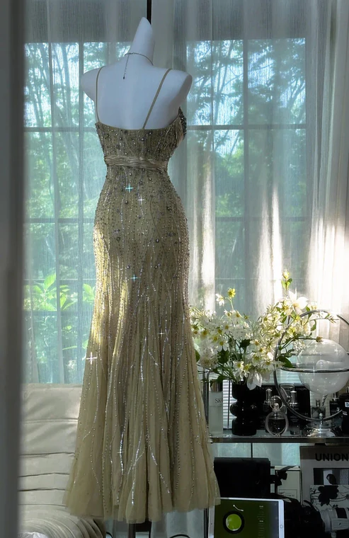 Straps Mermaid Tulle Beading Long Stunning Prom Dresses Elegant Formal Dresses cg26122