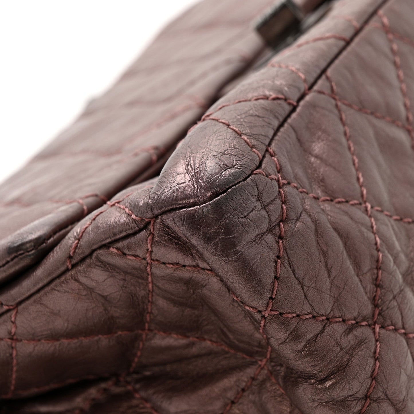 Metallic Aged Calfskin Quilted 2.55 Reissue 226 Flap Rose Fonce