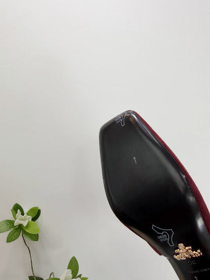 PRA 26SS Slingback 85 Burgundy Suede 592365