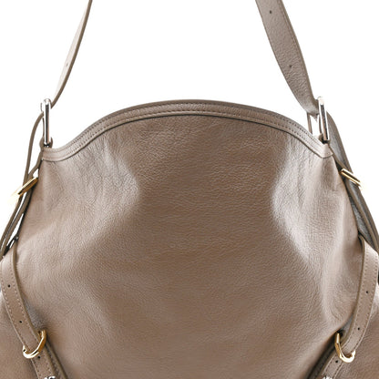 Tumbled Calfskin Medium Voyou Bag Taupe