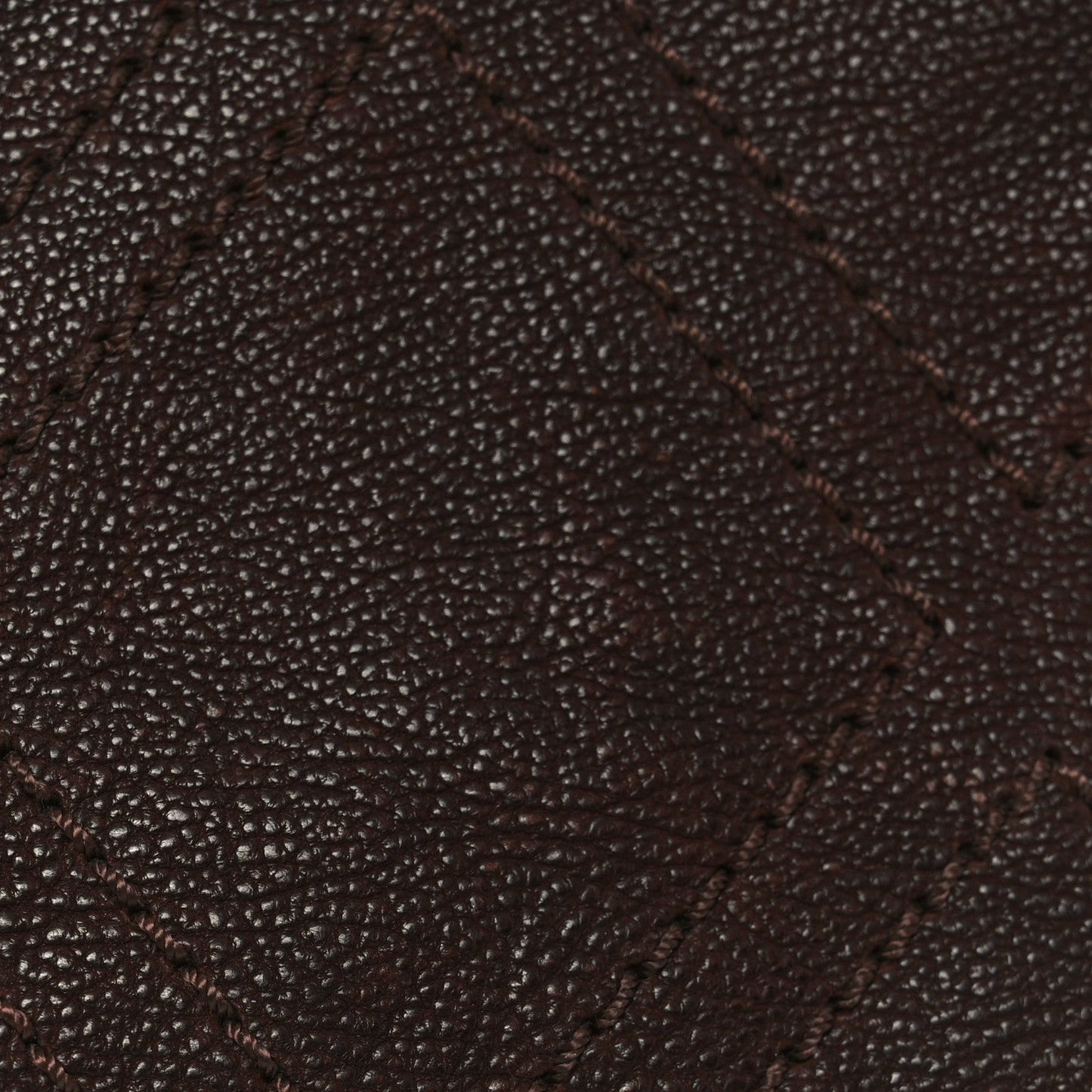 Calfskin Diamond Stitch Accordion Flap Brown