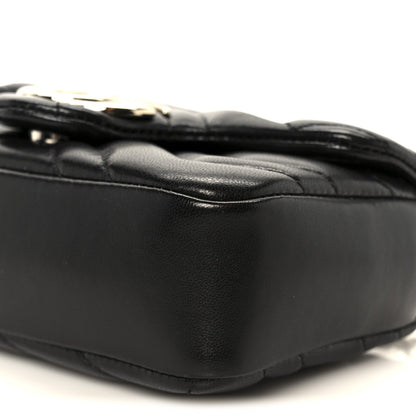 Lambskin Matelasse Mini GG Marmont Shoulder Bag Black