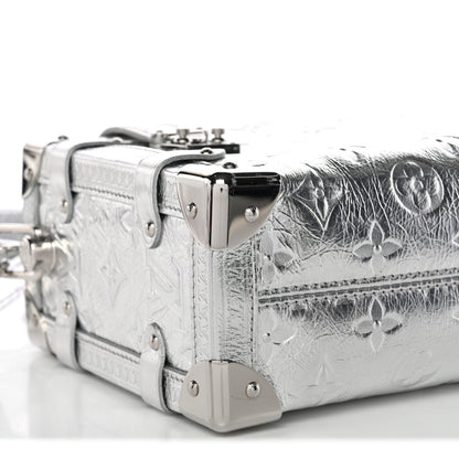 Calfskin Monogram Miroir LV Ski Side Trunk MM Silver