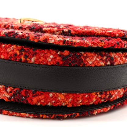 Tweed Check Medium Rocking Horse Crossbody Red Black