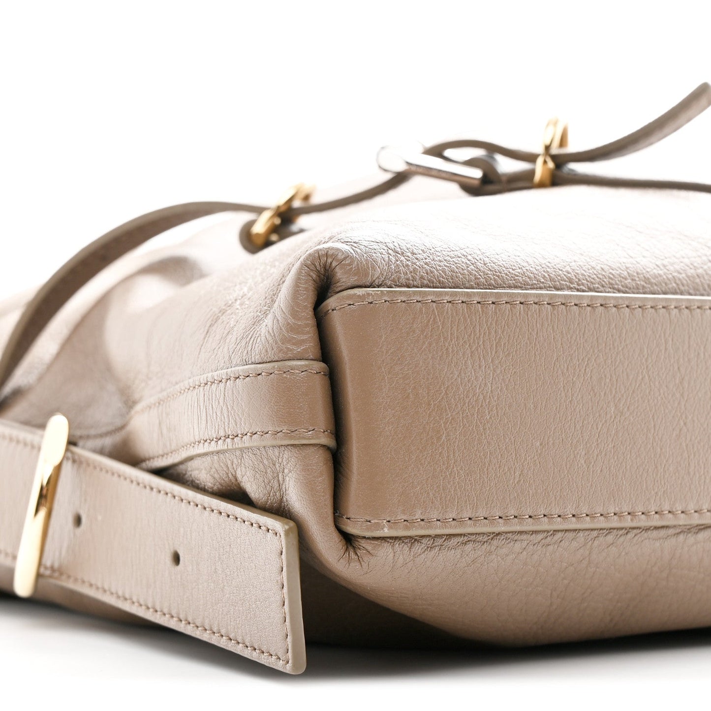 Tumbled Calfskin Medium Voyou Bag Taupe