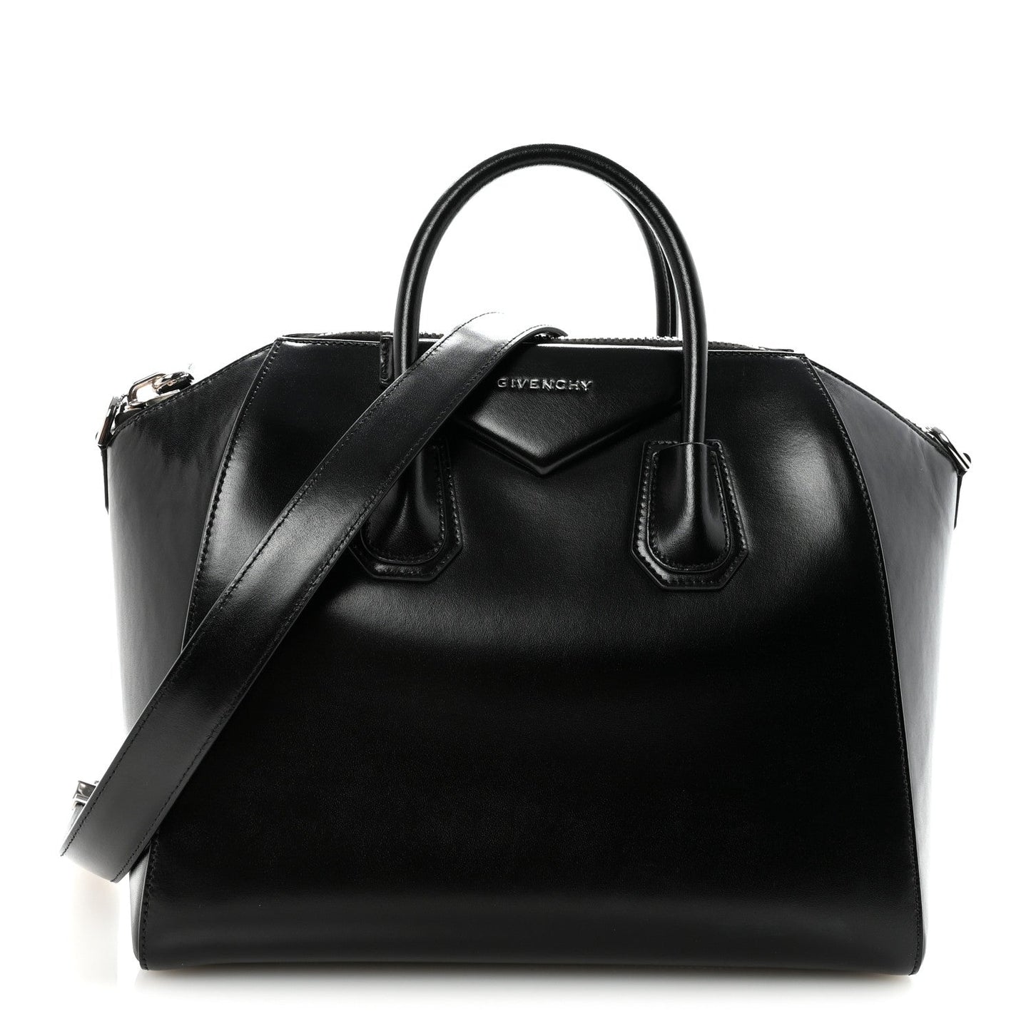 Shiny Lord Calfskin Medium Antigona Black