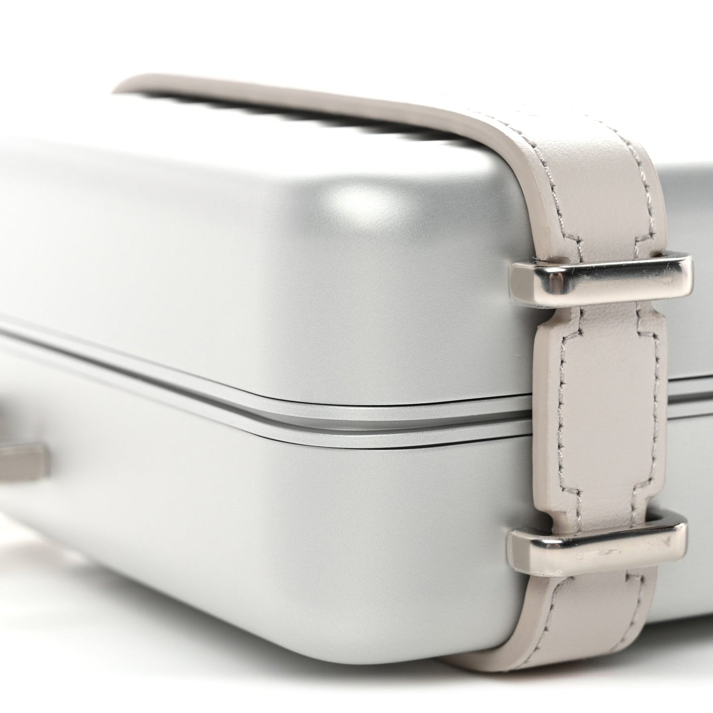 X RIMOWA Aluminum Personal Clutch On Strap Silver