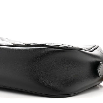 Calfskin Matelasse Small GG Marmont Chain Shoulder Bag Black