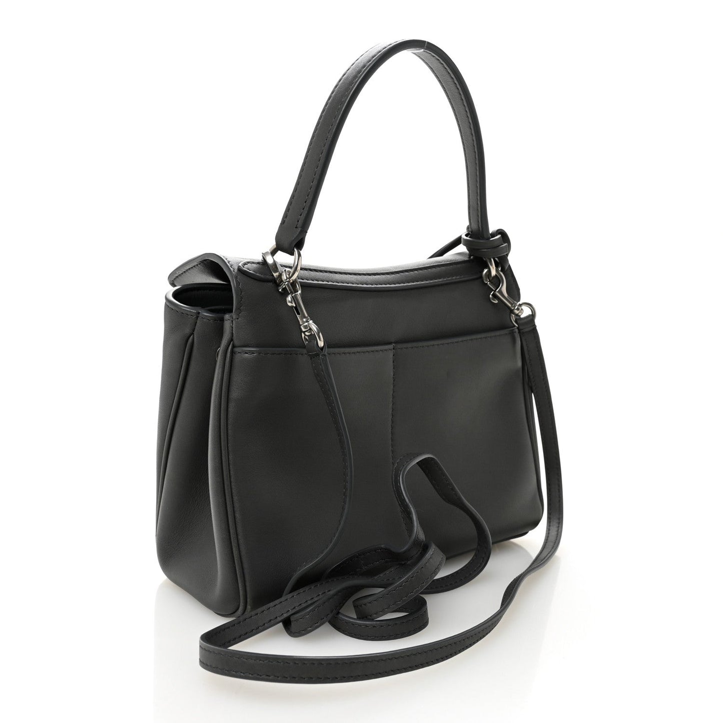 Natural Smooth Calfskin Mini Rodeo Top Handle Handbag Grey