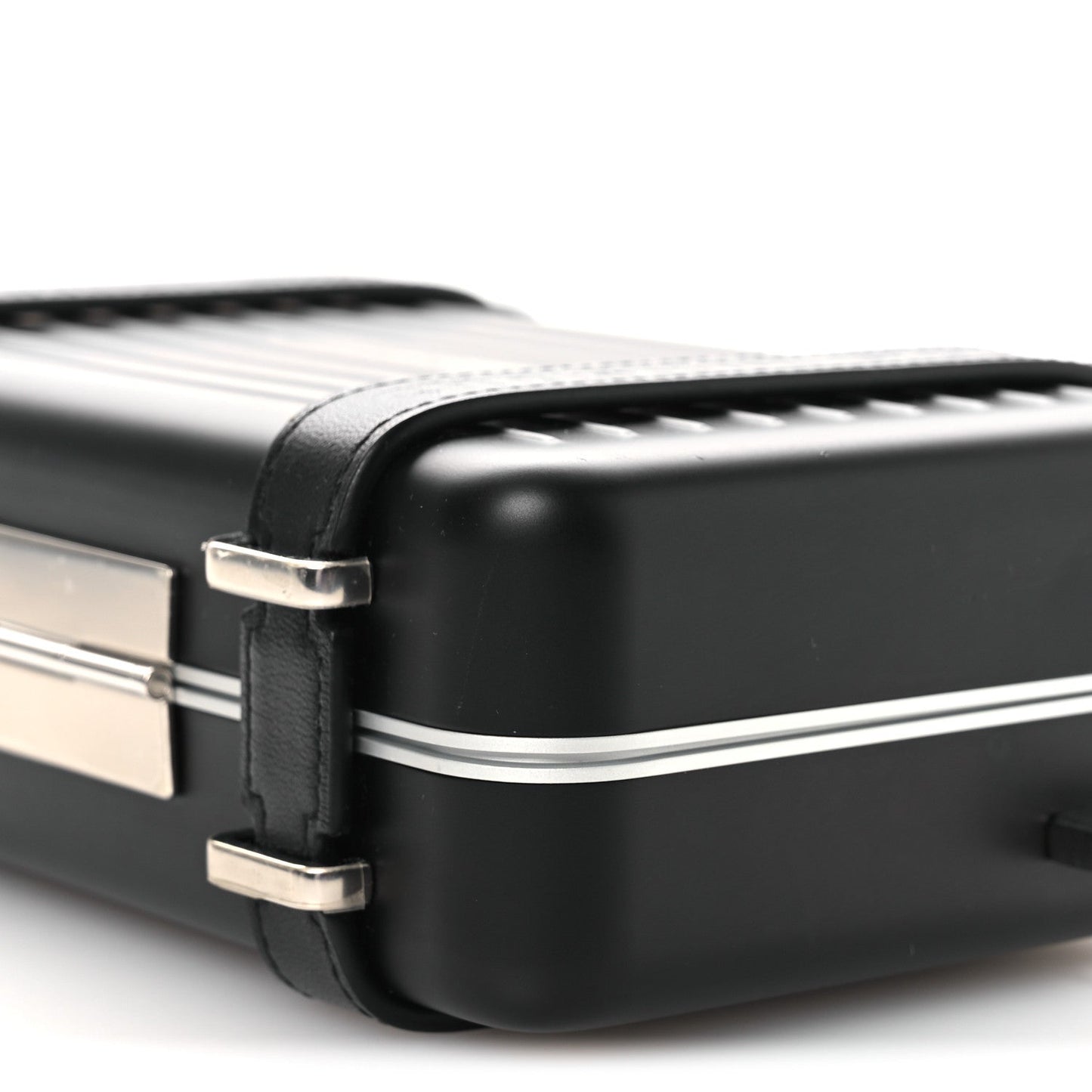 X RIMOWA Aluminum Personal Clutch On Strap Black
