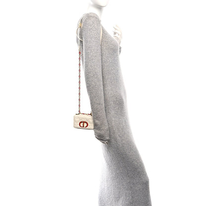 Calfskin Heart Cannage Dioramour Micro Bag Latte