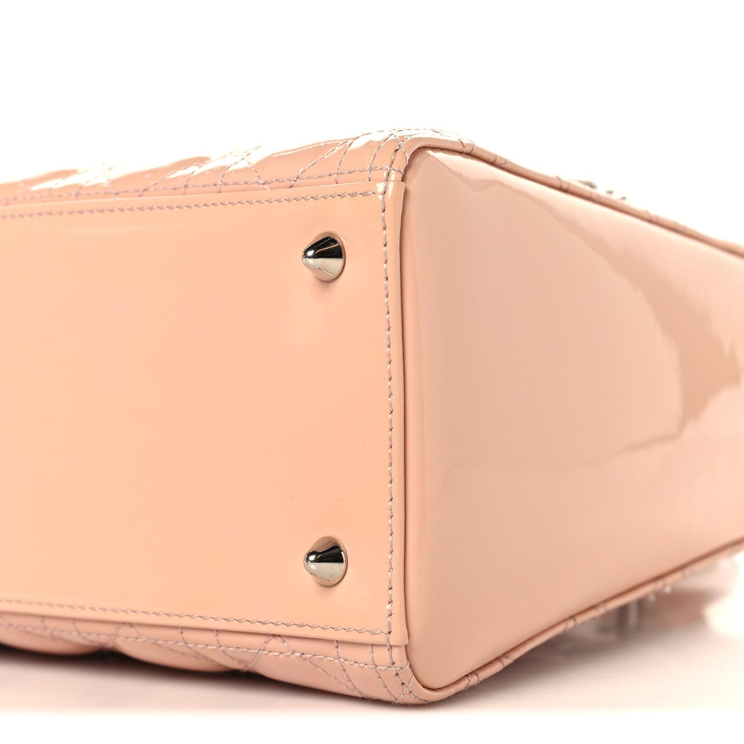 Patent Cannage Medium Lady Dior Rose Clair