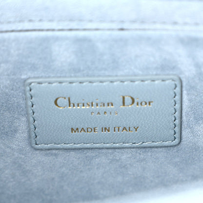 Lambskin Cannage Medium Lady D-Joy Light Blue