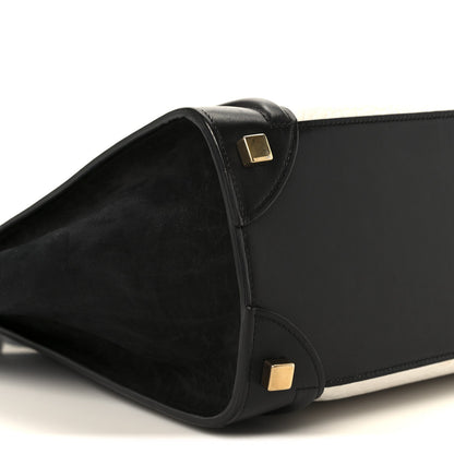Bullhide Calfskin Micro Bi-Color Luggage Black White
