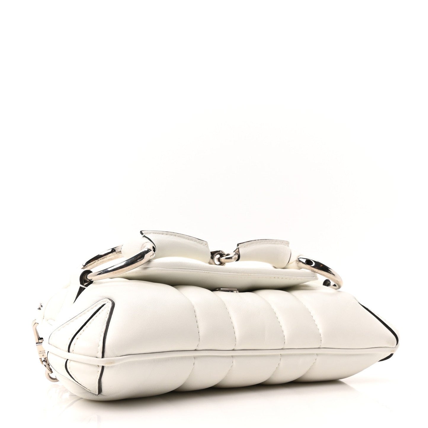 Nappa Vertical Matelasse Small Maxi Horsebit Chain Shoulder Bag Great White
