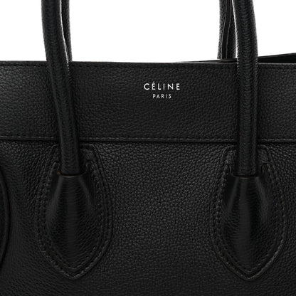 Drummed Calfskin Mini Luggage Black
