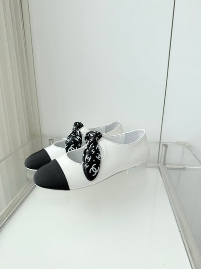 Chanel 26 Double C Heel Pump With Silk Ribbon White Lambskin 597334