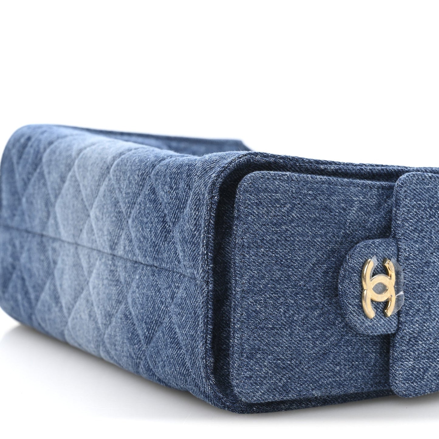Washed Denim Quilted Mini Chanel 25 Handbag Blue