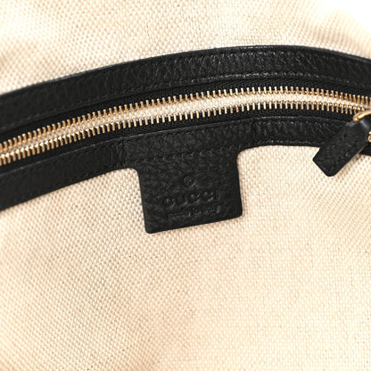 Pebbled Calfskin Medium Soho Shoulder Bag Black