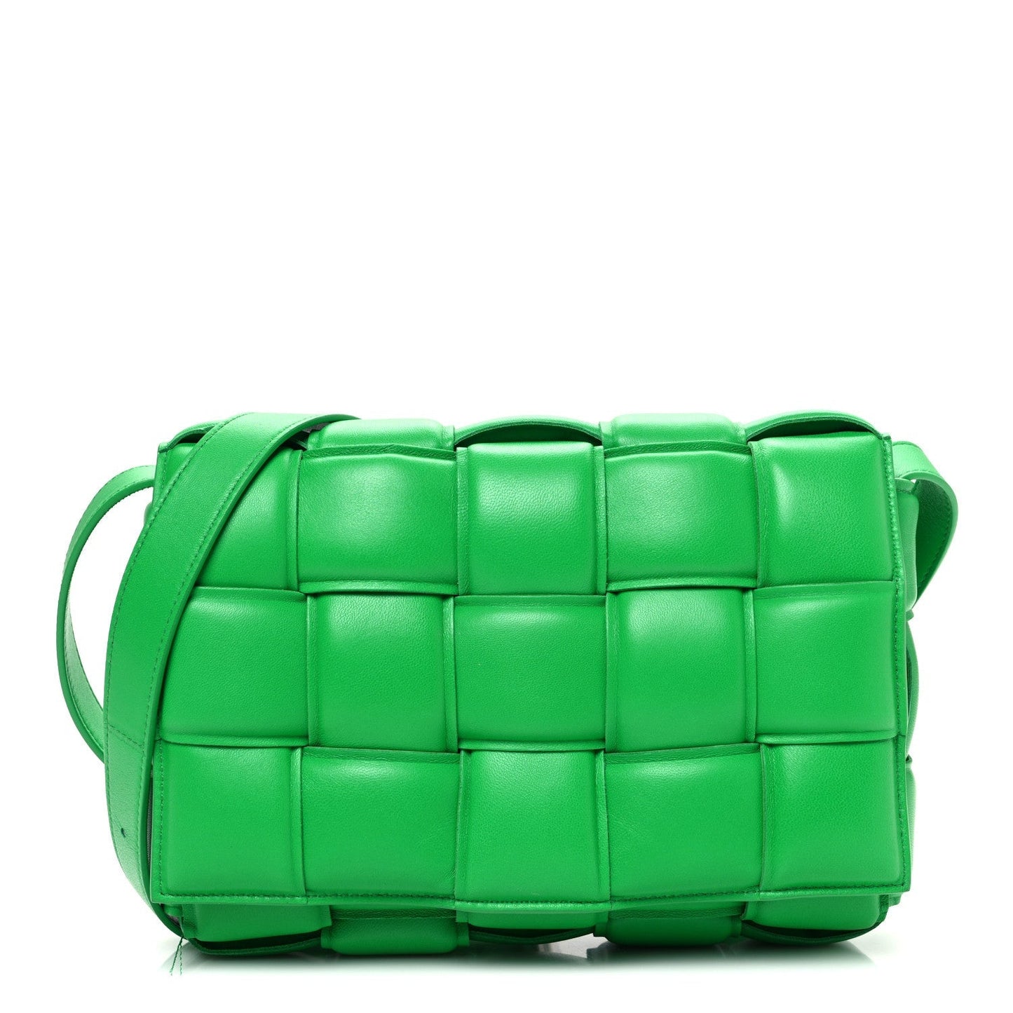 Nappa Maxi Intreccio Padded Cassette Crossbody Bag Parakeet