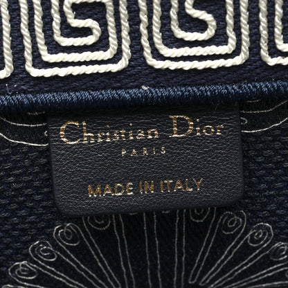 Canvas Embroidered Cornely Book Tote Blue White