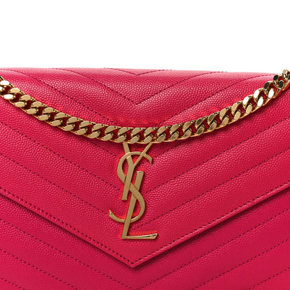 Grain De Poudre Matelasse Chevron Monogram Chain Wallet Bubblegum