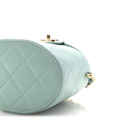 Lambskin Resin Elegant Chain Vanity Case Light Blue