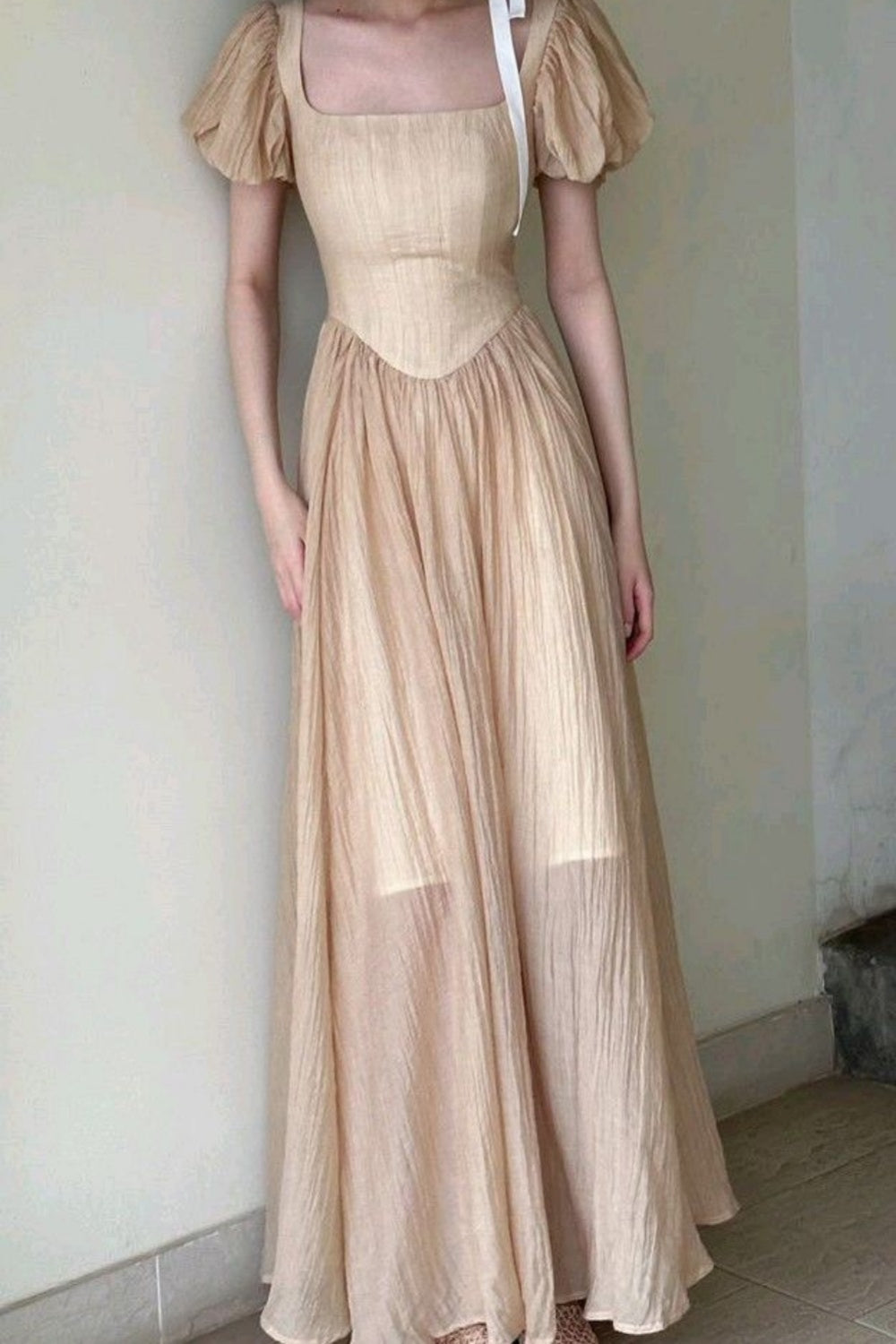 formaldressy--Custom dress simple long women's short-sleeved casual comfortable vacation long dress gh5708