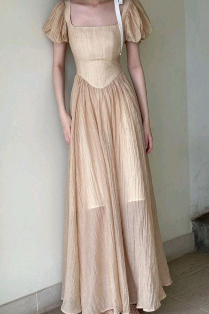 formaldressy--Custom dress simple long women's short-sleeved casual comfortable vacation long dress gh5708