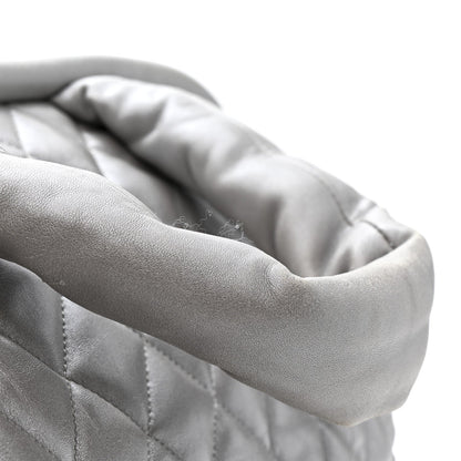 Metallic Lambskin Quilted Coco Cocoon Bowler Silver